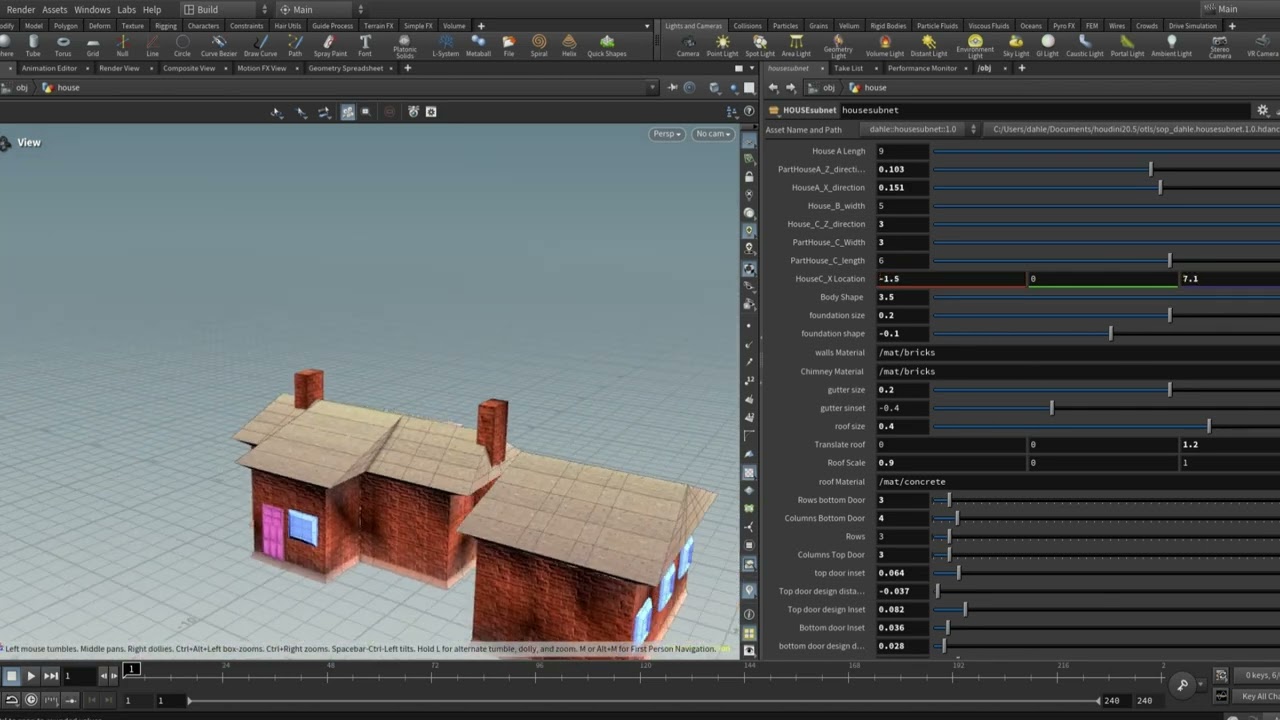 houdini procedural house demo