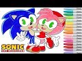 Sonic The Hedgehog Coloring Book Pages Amy Rose Sega Genesis Playstation Rainbow Splash