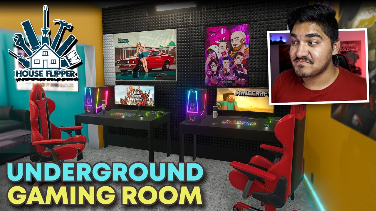 I BUILT A UNDERGROUND GAMING ROOM! - HOUSE FLIPPER #8 - YouTube
