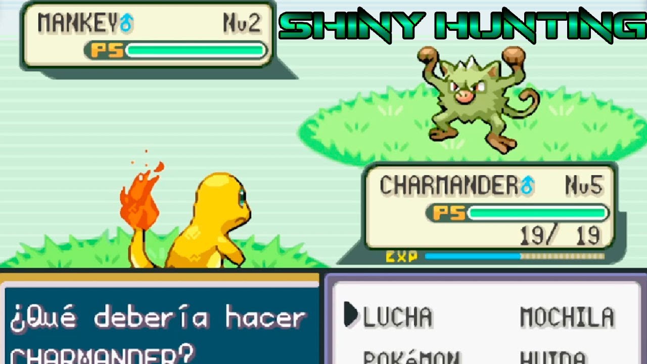 Shiny De Ruta Mankey Shiny Pokemon Rojo Fuego - 1732 RE - Ruta 22 - YouTube