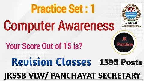 Jkssb VLW Computer Knowledge/ Practice Set 1 Revision #jkssbvlw