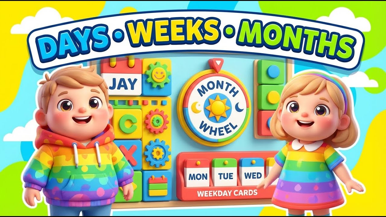 🗓️ Days, Weeks & Months for Kids | Learn the Calendar with Fun 3D Cartoons