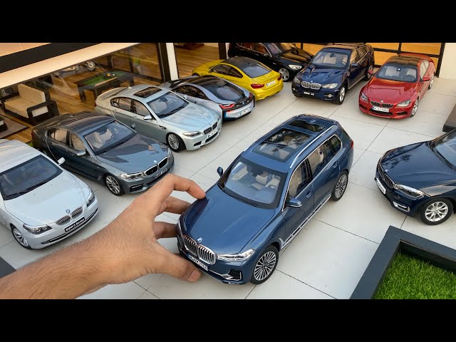 Realistic BMW Cars Diecast Model Collection with Miniature Luxury Villa