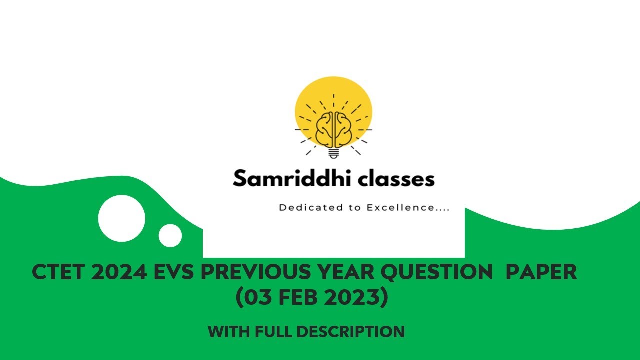 CTET 2024 EVS PREVIOUS YEAR QUESTION PAPER 03 FEB 2023 #ctet #ctet2024 ...