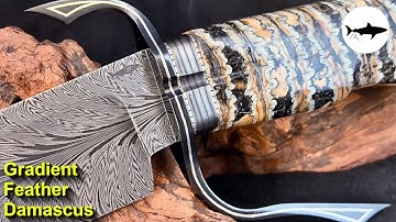 Forging a gradient feather damascus bowie knife