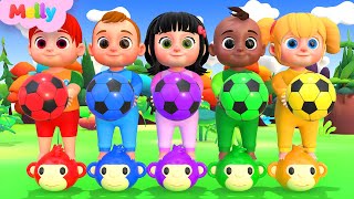 Color Song Five Little Monkeys Jumping On The Bed Melly Nursery Rhymes & Kids Songs