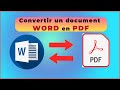 Tutoriel word convertir un word en pdf et un pdf en word facile