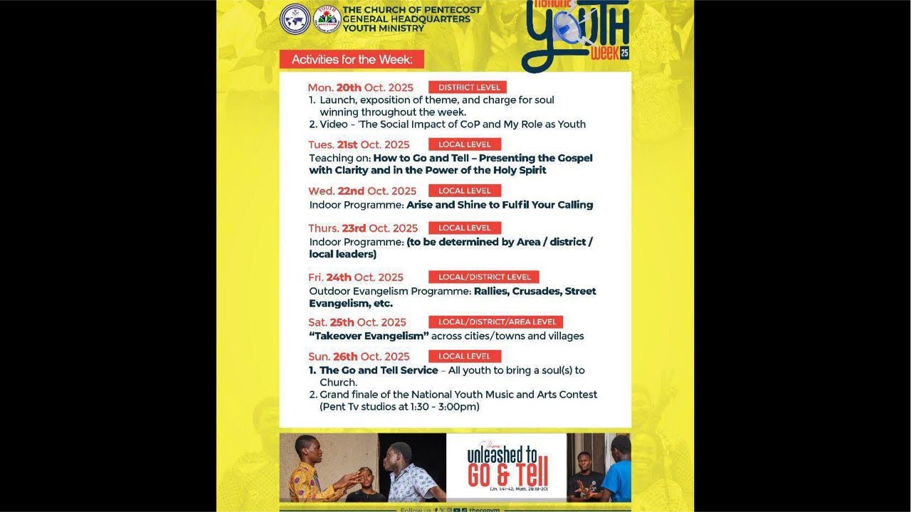 LIVE SERVICE NATIONAL-YOUTH WEEK CLIMAX- C.O.P. Medie English Assembly