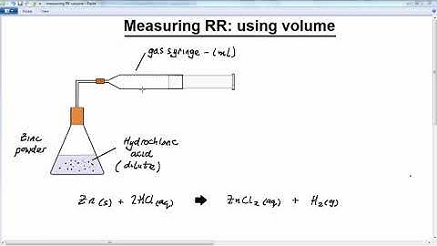 GCSE CHEMISTRY -  REACTION RATE  -   LESSON 10  -  measuring reaction rate    change in volume