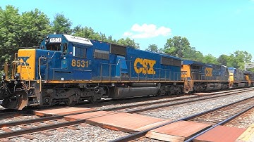 An Ex - Seaboard EMD SD50-2 On CSX Q372 Mixed Freight Train