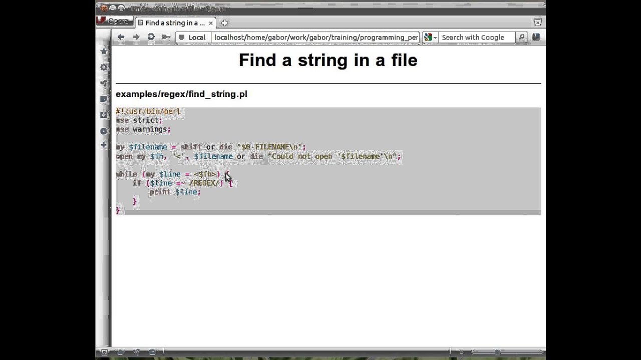 perl if string