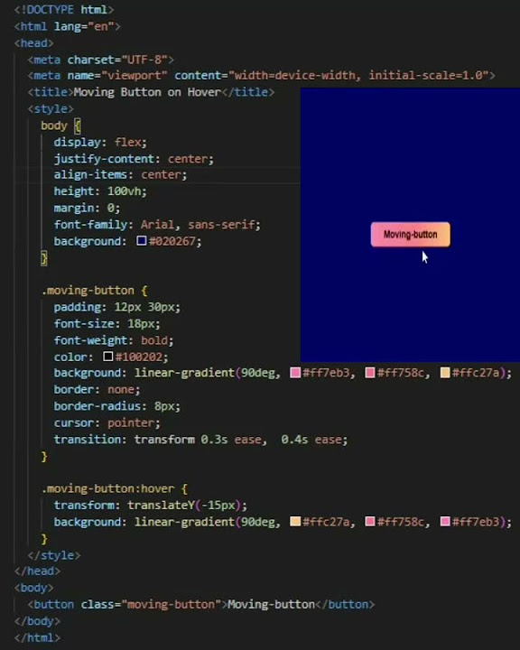Check out this Moving Button I made using Html CSS... - YouTube