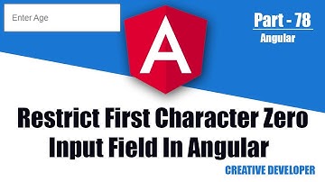 Restrict First Character Zero In Input Field In Angular || Angular || Angular Tutorial || Course