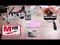 Milwaukee M18 5 Ah battery conversion to 18V 6 Ah li ion battery rebuild 18650