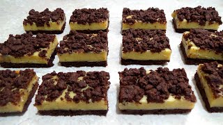 mix and easy chocolate caramel crumble slice