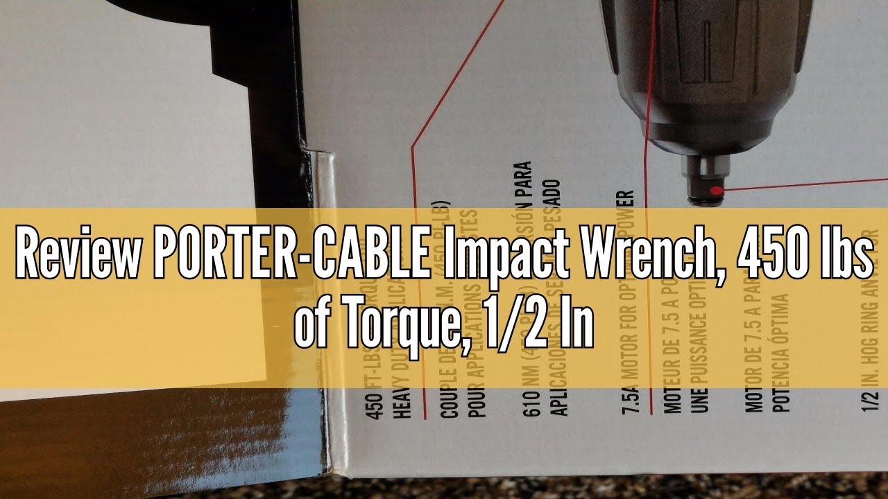 Review PORTER-CABLE Impact Wrench, 450 lbs of Torque, 1/2 Inch Hog Ring, 7.5-Amp, Corded (PCE211)
