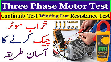 Three phase motor testing with multimeter | How to check 3 phase  motor| continuity resistance test
