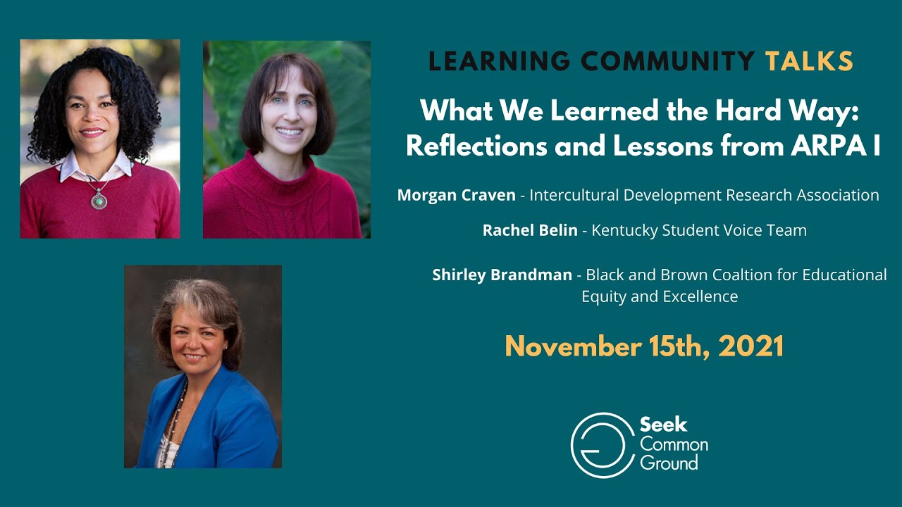 SCG Learning Community Talks: What We Learned the Hard Way: Lessons and  Reflections from ARPA I 