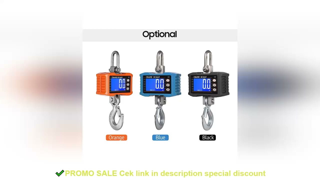 Digital Hanging Scale 1000kg/ 2204lbs Portable Heavy Duty Crane Scale LCD Backlight Industrial Hook