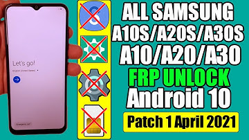 Samsung Galaxy a10s/a20s/a30s/a10/a20/a30, Frp Bypass Google Account Android 10