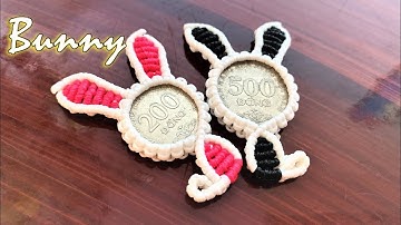 Macrame keychain tutorial - Make bunny with coin (móc khóa thỏ siêu dễ thương từ đồng xu)