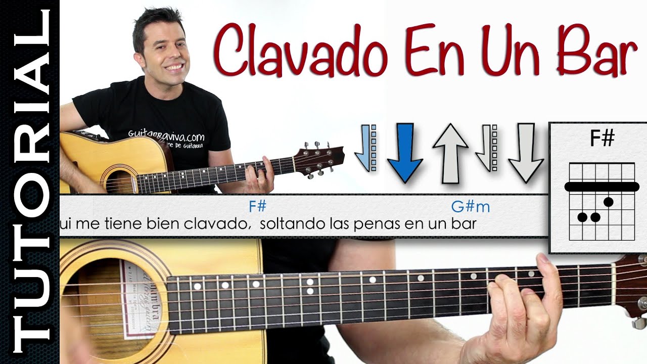 como tocar CLAVADO EN UN BAR de Maná en guitarra acústica! tutorial acordes  y ritmo - YouTube