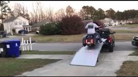 How to load a motorcycle with the loadall ramp