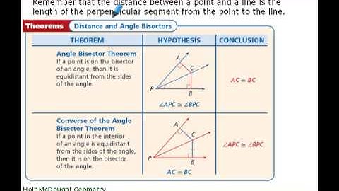 Geometry 5-1 Perpendicular and Angle Bisectors