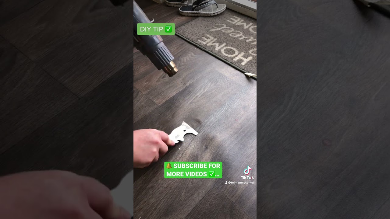 Vinyl flooring repair ✅…#home #repair #howto #tips #tricks #diy #teirnanmccorkell #shorts #fyp