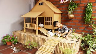 How To Make A Cute Bamboo House For Newborn Rabbits (They are so Happy)