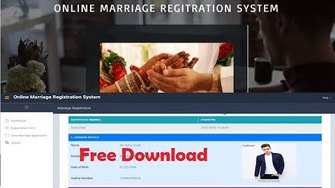 Online Marriage Registration System using PHP and MySQL