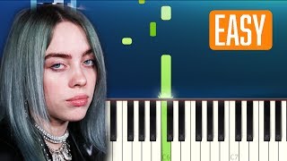 Video thumbnail of "Billie Eilish - listen before i go (100% EASY PIANO TUTORIAL)"