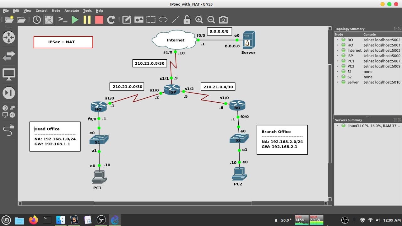 How to configure IPSec with NAT in GNS3 | Banlga - YouTube
