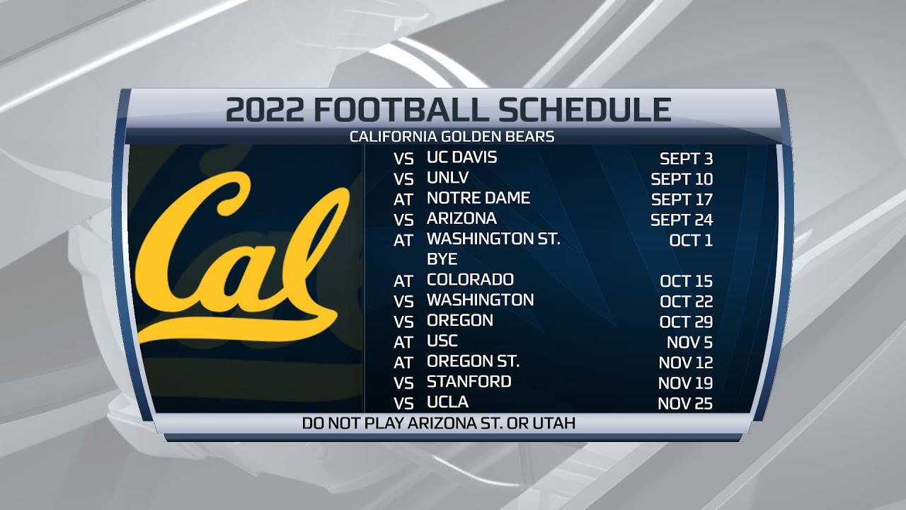 Cal Football Schedule seeds.yonsei.ac.kr