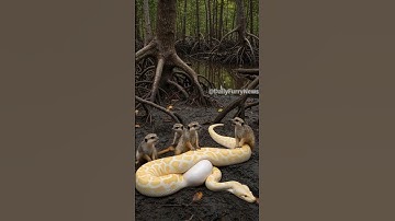 A pack of mongooses teams up to rescue their companion from a giant python🐾🦦🐍