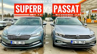 PASSAT VS SUPERB | BENZİN VS DİZEL | BERABER GAZLADIK VİRAJA GİRDİK | KAMYON VURUYORDU|KARŞILAŞTIRMA