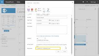 SharePoint calendar overview