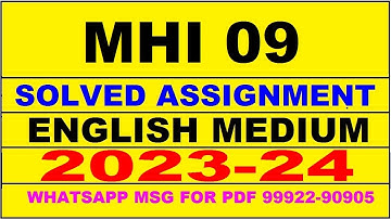 mhi 09 solved assignment 2023-24 | mhi 9 solved assignment in english 2024 | mhi 9 2024