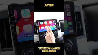 Toyota Hiace 2019-2024 Before & After Car Stereo Upgrade 🚘 Wireless Apple Carplay & Android Auto