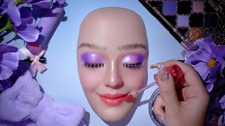 ASMR maquiagem satisfatória (no talking) 💜 Lilac Hologlow Petals | Relaxante para dormir! #23 screenshot 1
