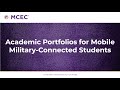 Academic Portfolios for Mobile Military-Connected Students