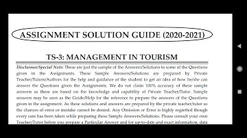 TS 3 Ignou Solved Assignment