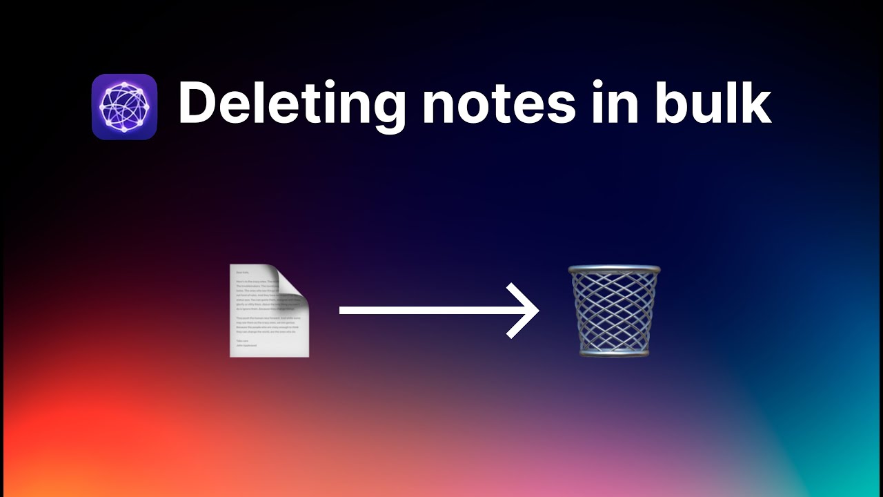 Delete notes in bulk (on Reflect) - YouTube