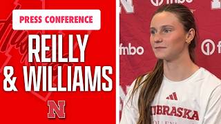 Nebraska volleyball S Bergen Reilly, MB Keoni Williams meet with media after sweeping USC