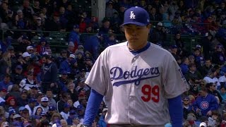 LAD@CHC: Ryu strikes out Heyward to end the 4th