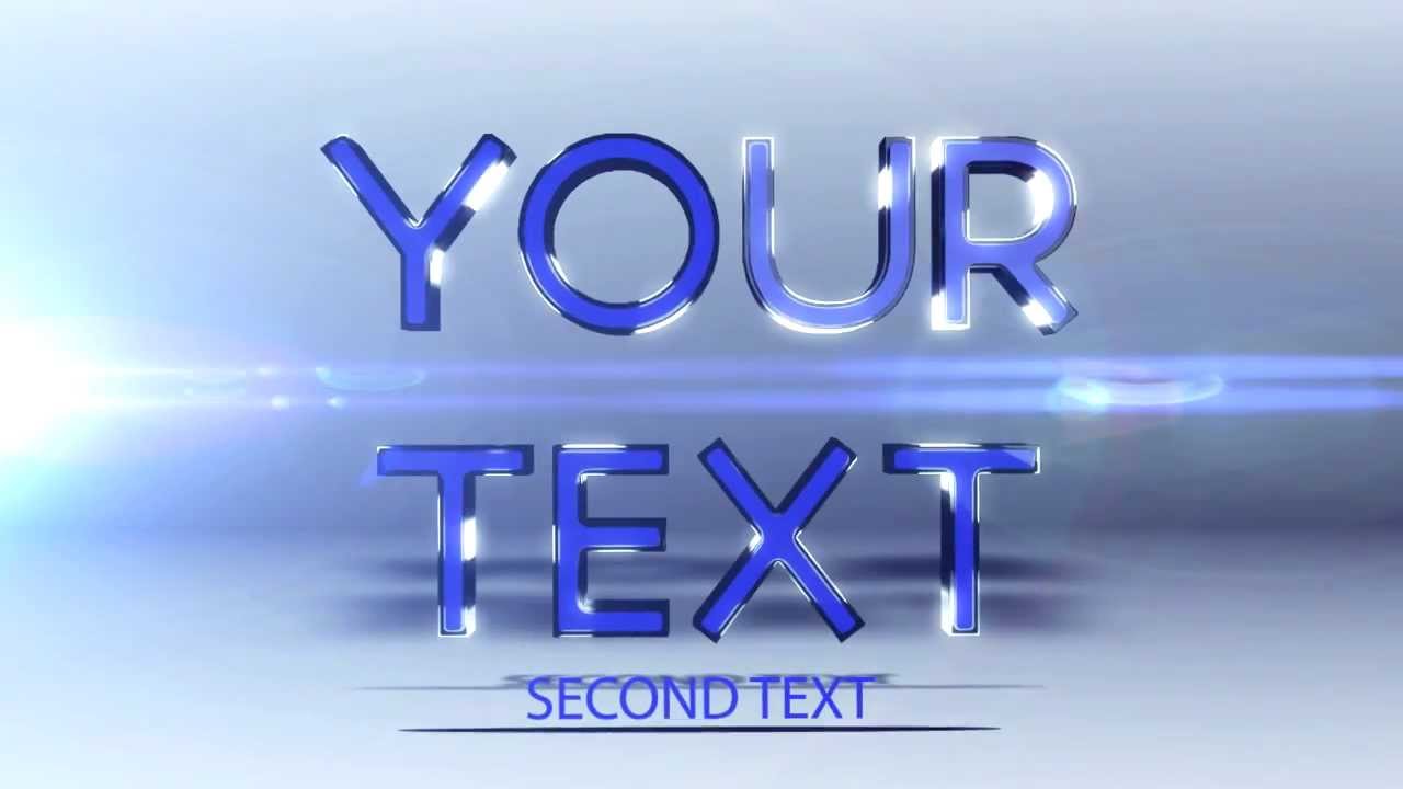 adobe after effects template shiny 3d text intro youtube