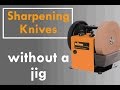 How to sharpen knives free hand on a whetstone sharpener