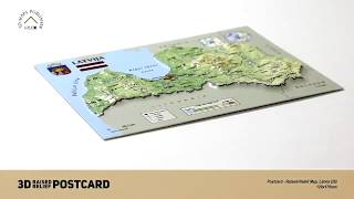 Postcard - 3D Raised Relief Map of Latvia screenshot 2