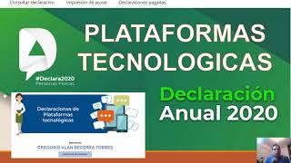 DECLARACION ANUAL PLATAFORMAS TECNOLOGICAS Y SALARIOS EN EL PORTAL DEL SAT | BLOQUE 2