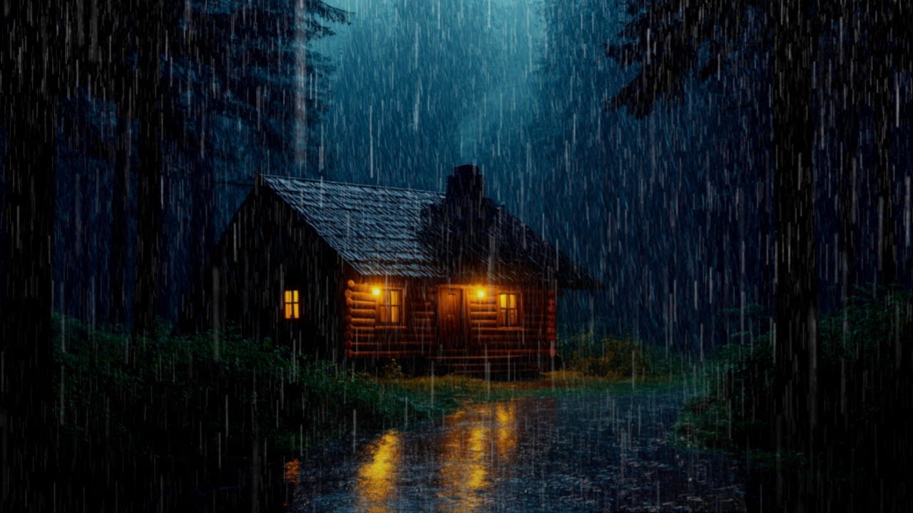 Thunderstorm in Forest Cabin – Relaxing Rain and Thunder Sounds for ...